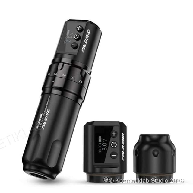 Mast Fold Pro Kablosuz Dövme Makinesi (Çift Batarya, 7 Stroke 2.4–4.2 mm)