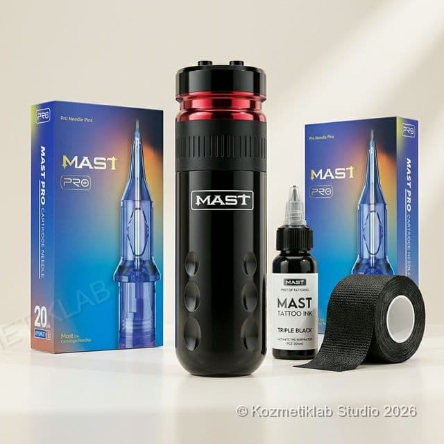Mast Racer Kablosuz Dövme Makinesi Seti (4.0 mm Stroke, Çift Batarya, Kompakt Tasarım)