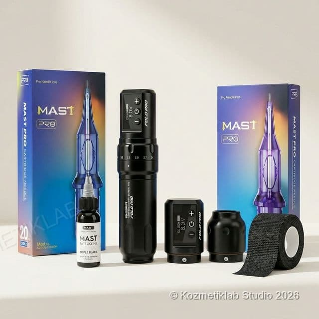 Dragonhawk Mast Fold Pro Kablosuz Dövme Seti (Çift Batarya)