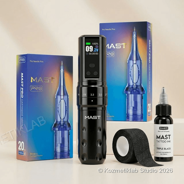 Mast Fold 2 Pro Kablosuz Dövme Makinesi Seti (2.4–4.2 mm Stroke)