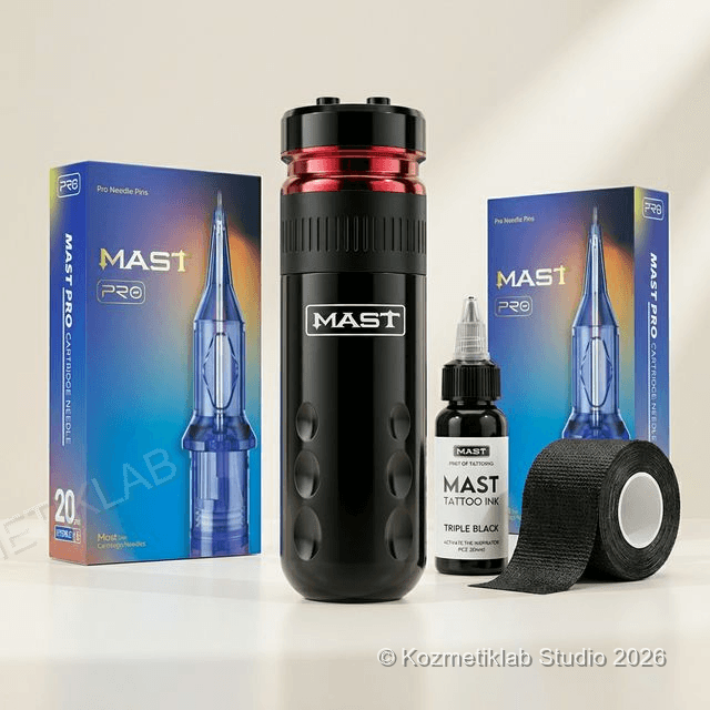 Mast Racer Kablosuz Dövme Makinesi Seti (4.0 mm Stroke, Çift Bataryalı)