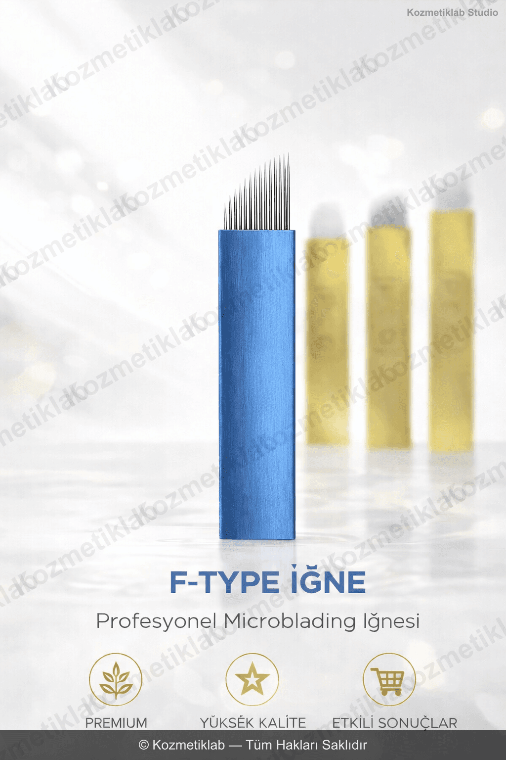 Kozmetiklab Microblading İğnesi - Mavi F Tipi (0.25mm)