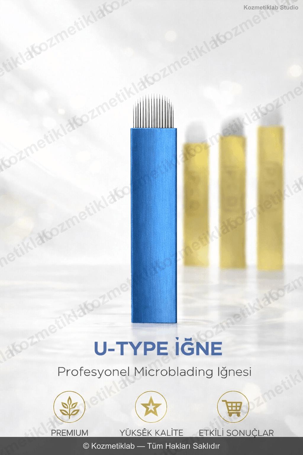 Kozmetiklab Microblading İğnesi - Mavi U Tipi (0.25mm)
