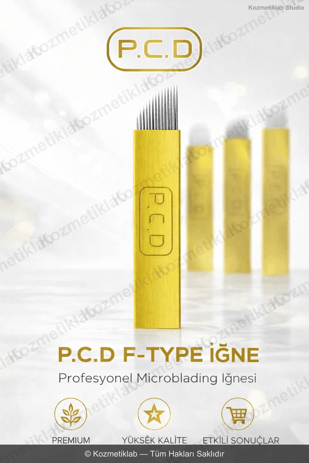Kozmetiklab PCD Microblading İğnesi - Sarı F Tipi (0.30mm)