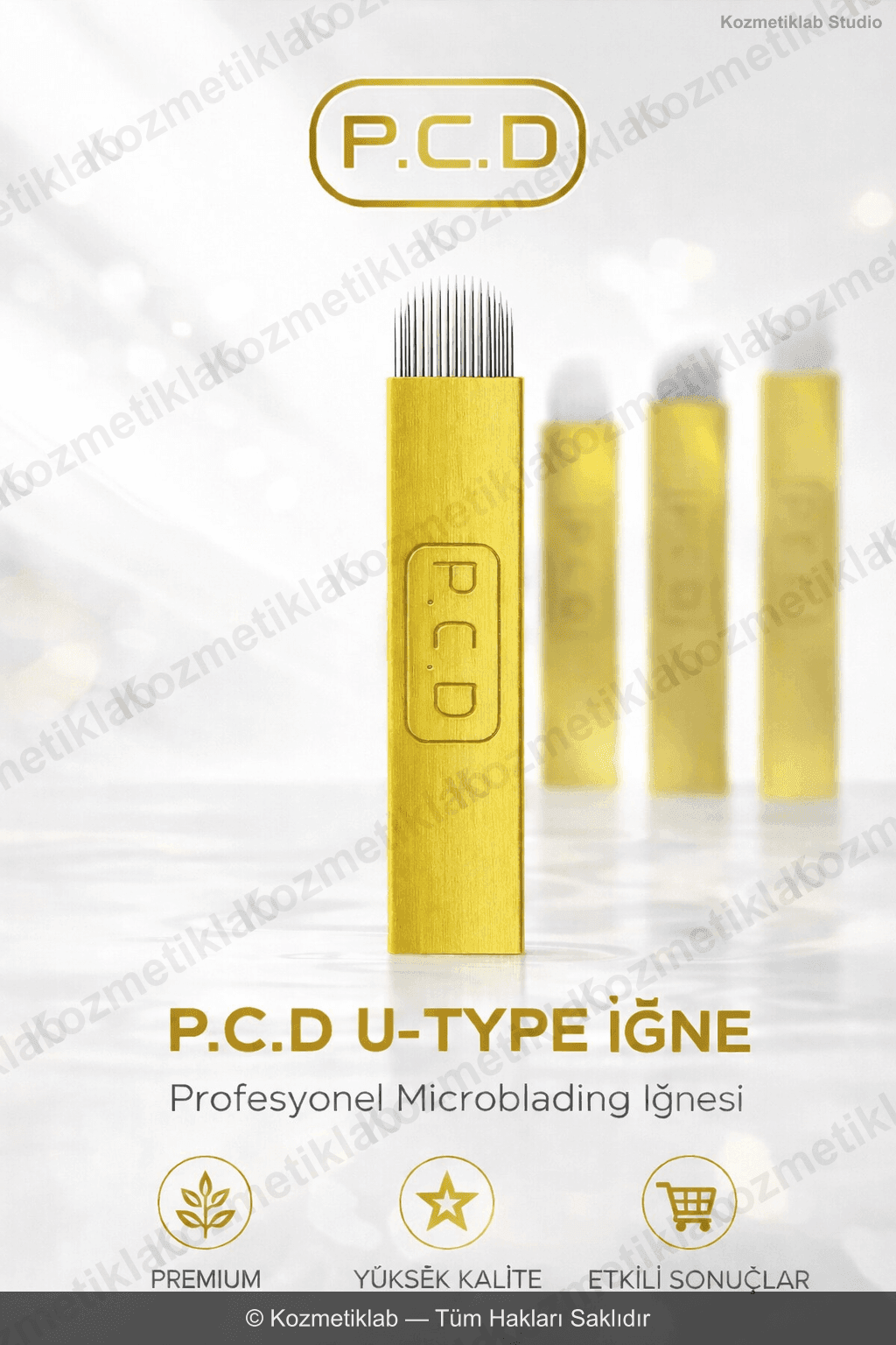 Kozmetiklab PCD Microblading İğnesi - Sarı U Tipi (0.30mm)