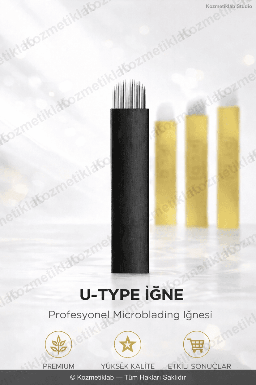 Kozmetiklab Microblading İğnesi - Siyah U Tipi (0.18mm)
